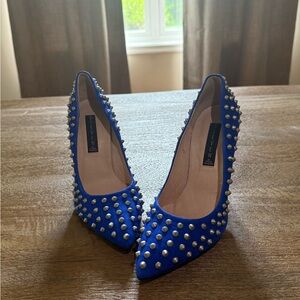 Steve Madden Blue and Silver Studded Heels